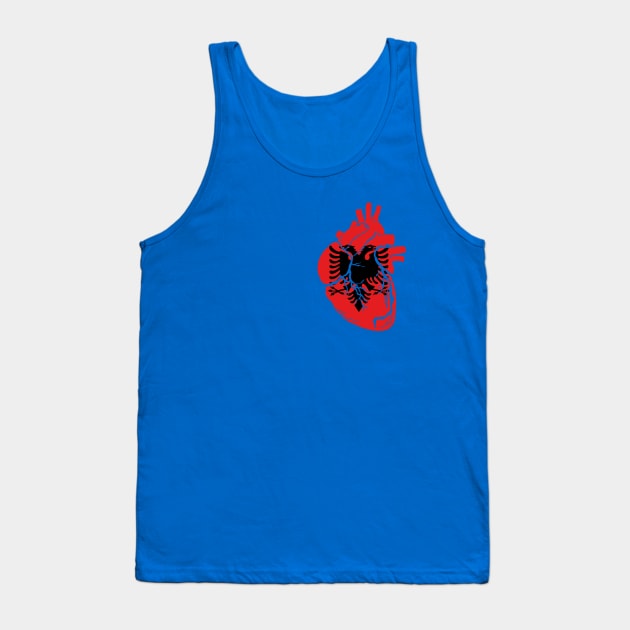 Albanian flag heart Tank Top by Bun Art Store